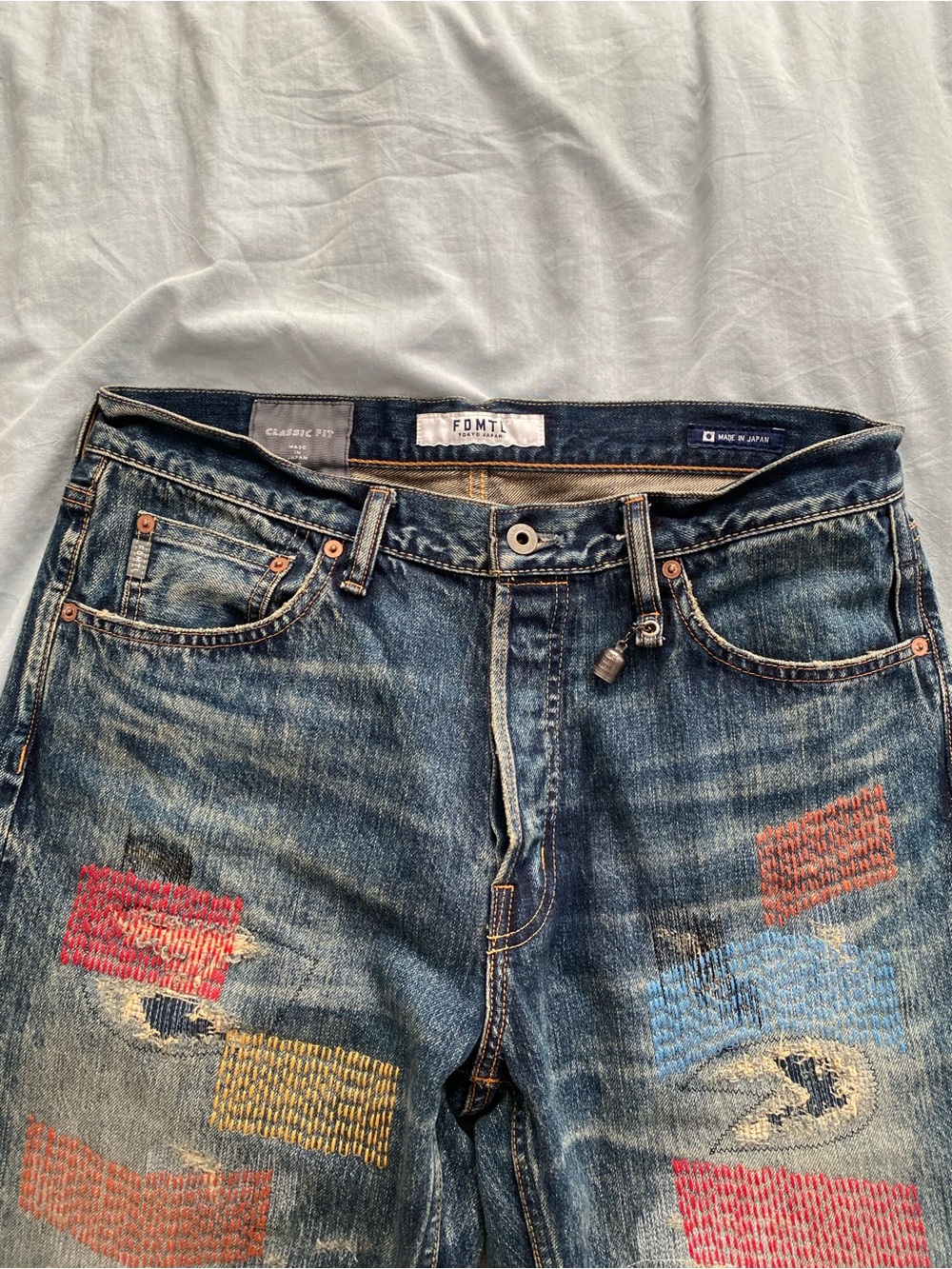 FDMTL - Patchwork Sashiko Boro Selvedge Denim Jeans - Made in Japan
